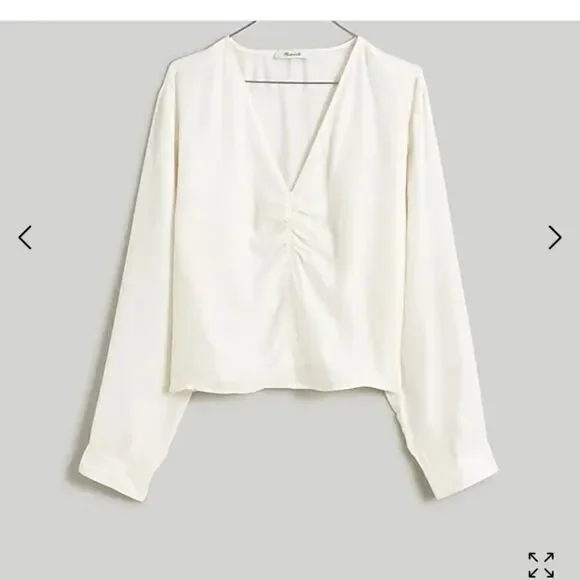 Madewell Brushed Ruched-Front Top - Picture 3 of 8